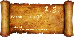 Pataki Enikő névjegykártya